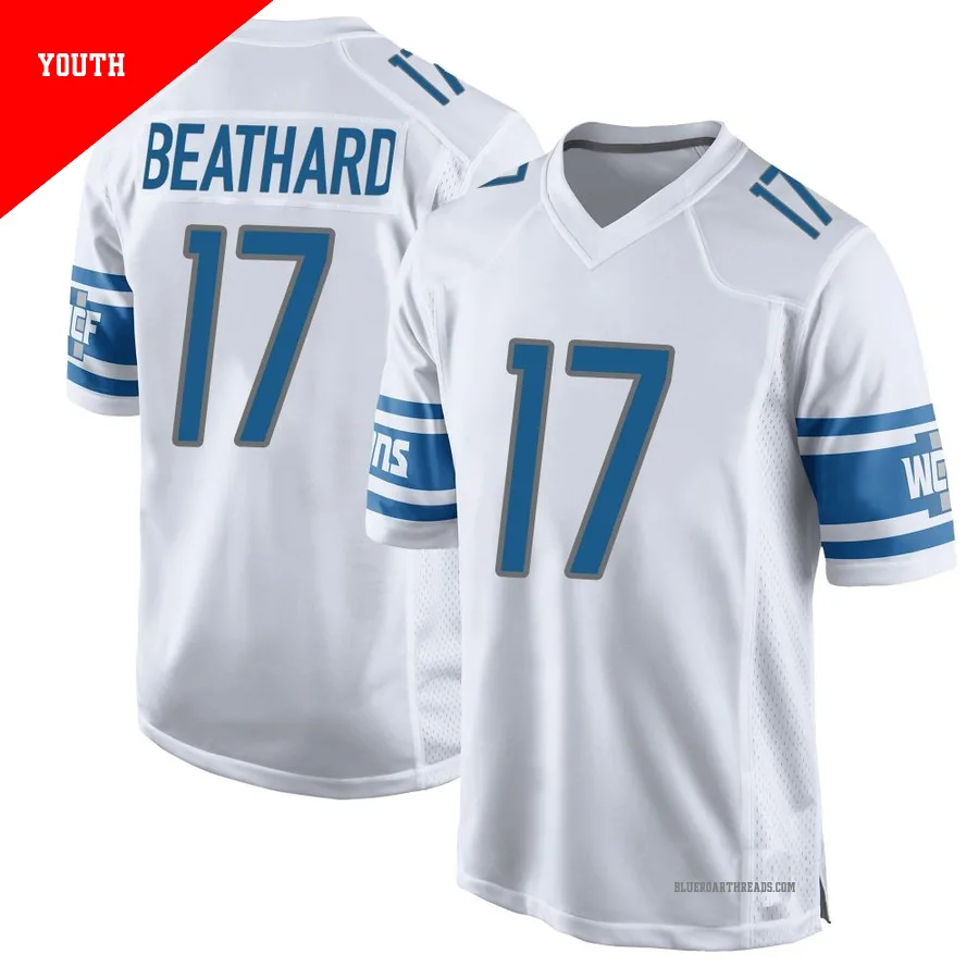 Youth C.J. Beathard ＃17 Detroit Lions White Game Jersey