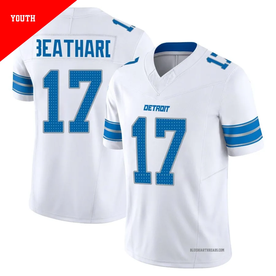 Youth C.J. Beathard ＃17 Detroit Lions White Limited Vapor F.U.S.E. 2nd Jersey