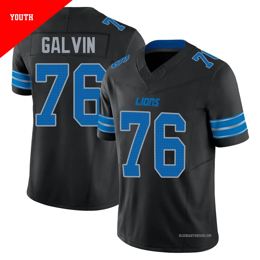 Youth Connor Galvin ＃76 Detroit Lions Black Limited Alternate Vapor F.U.S.E. 2nd Jersey