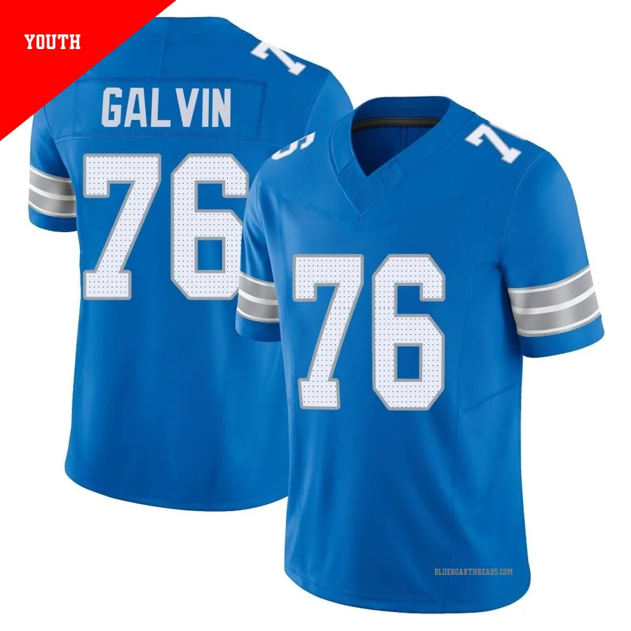 Youth Connor Galvin ＃76 Detroit Lions Blue Limited Vapor F.U.S.E. 2nd Jersey