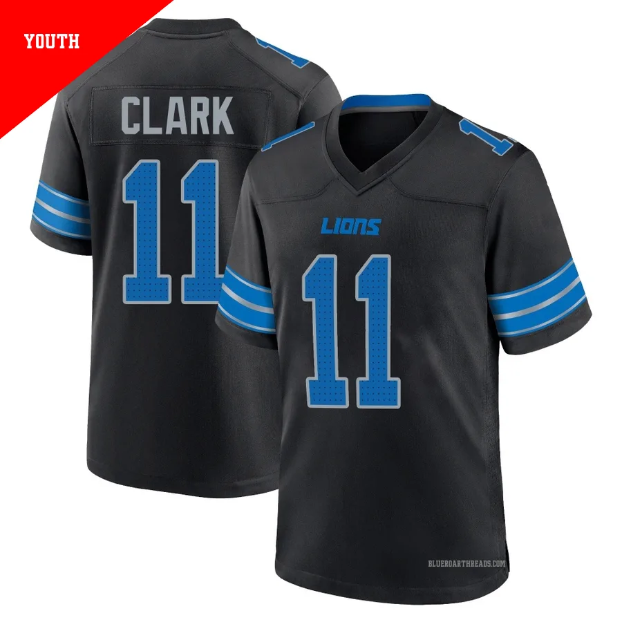 Youth Damone Clark ＃11 Detroit Lions Black Game Alternate 2nd Jersey