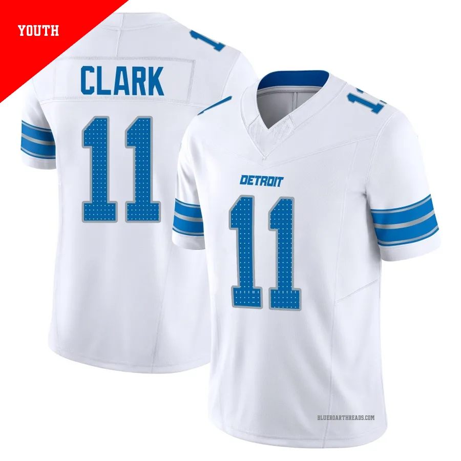 Youth Damone Clark ＃11 Detroit Lions White Limited Vapor F.U.S.E. 2nd Jersey