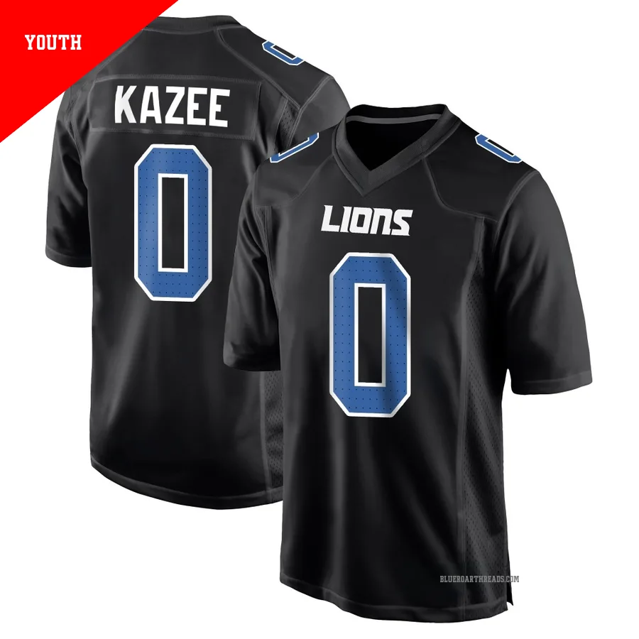 Youth Damontae Kazee ＃0 Detroit Lions Black Game Carbon Fashion Jersey
