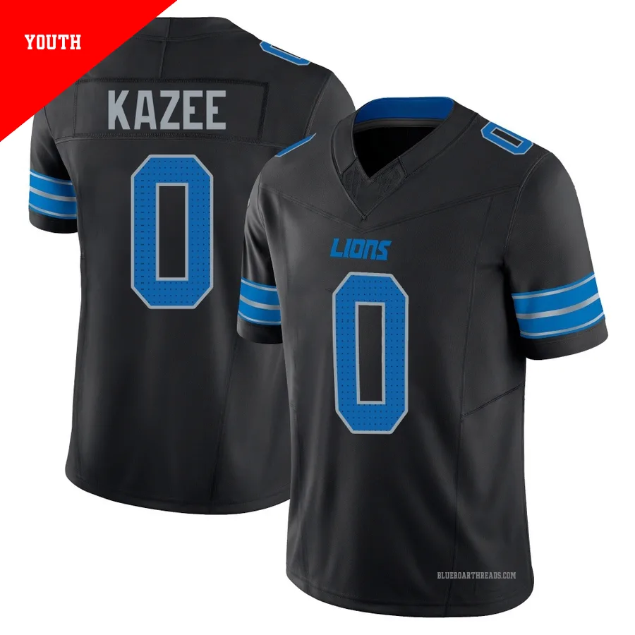 Youth Damontae Kazee ＃0 Detroit Lions Black Limited Alternate Vapor F.U.S.E. 2nd Jersey