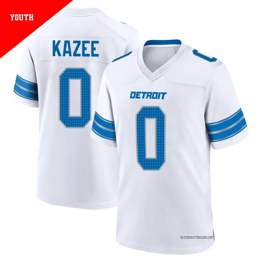 Youth Damontae Kazee ＃0 Detroit Lions White Game 2nd Jersey