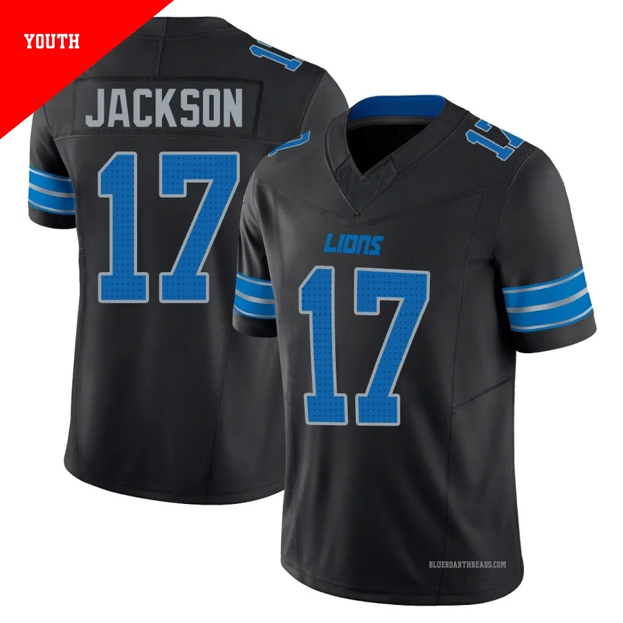 Youth Dan Jackson ＃17 Detroit Lions Black Limited Alternate Vapor F.U.S.E. 2nd Jersey