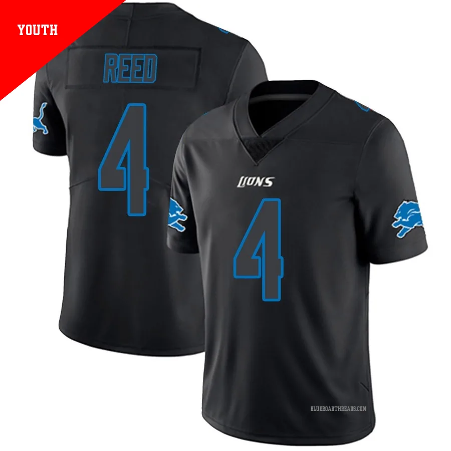 Youth D.J. Reed ＃4 Detroit Lions Black Impact Limited Jersey