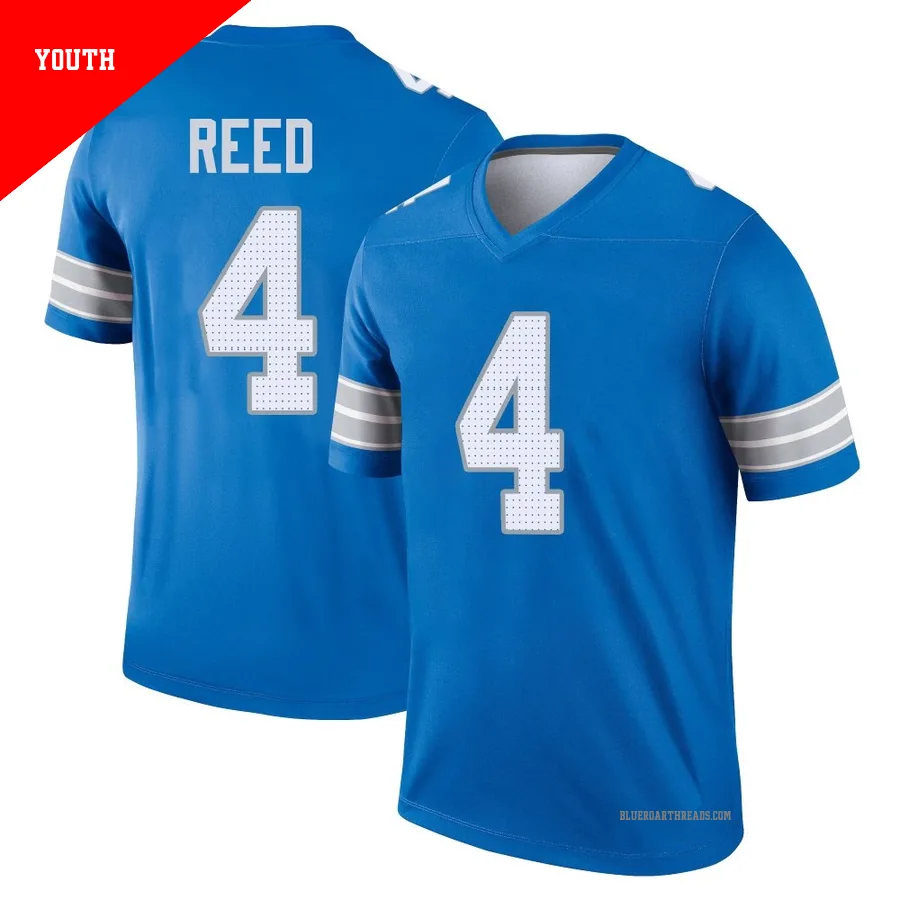 Youth D.J. Reed ＃4 Detroit Lions Blue Legend 2nd Jersey