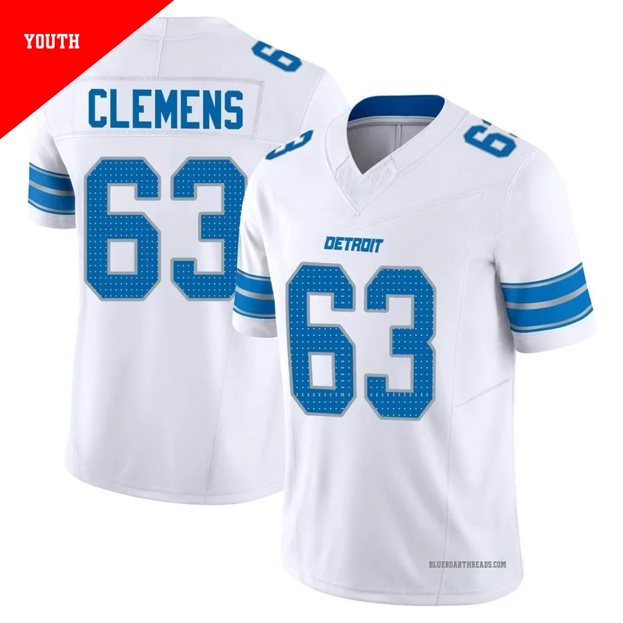 Youth Duke Clemens ＃63 Detroit Lions White Limited Vapor F.U.S.E. 2nd Jersey