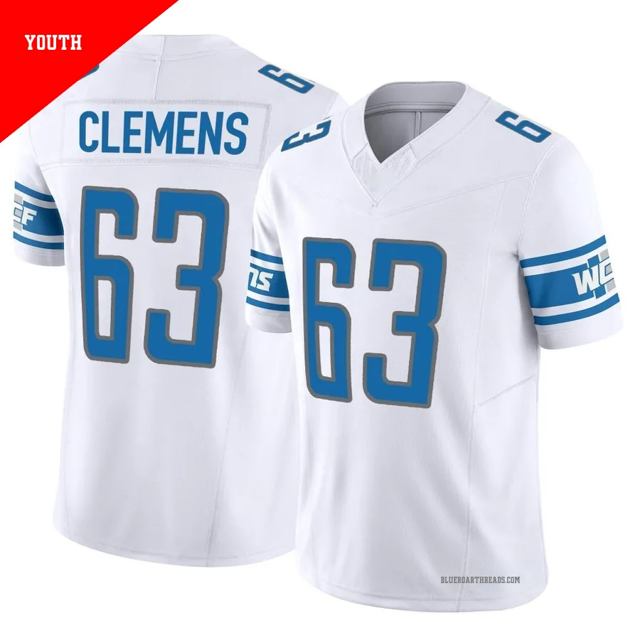 Youth Duke Clemens ＃63 Detroit Lions White Limited Vapor F.U.S.E. Jersey