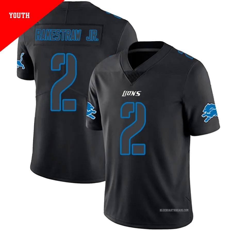 Youth Ennis Rakestraw Jr. ＃2 Detroit Lions Black Impact Limited Jersey