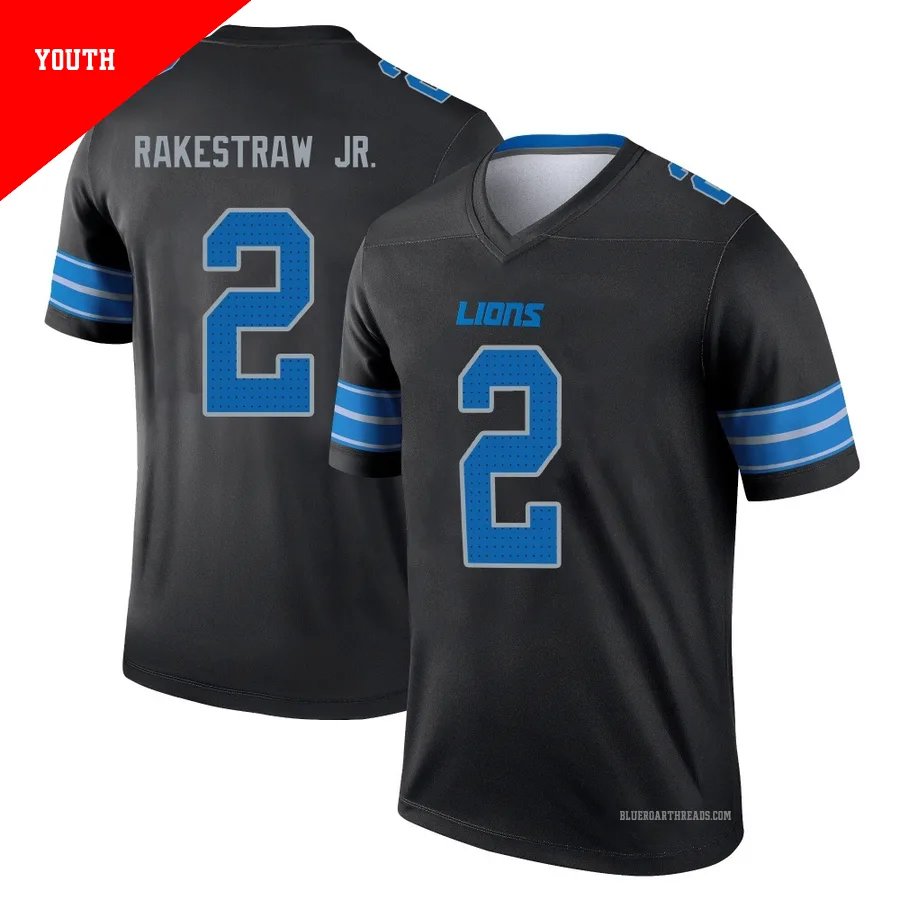 Youth Ennis Rakestraw Jr. ＃2 Detroit Lions Black Legend Jersey