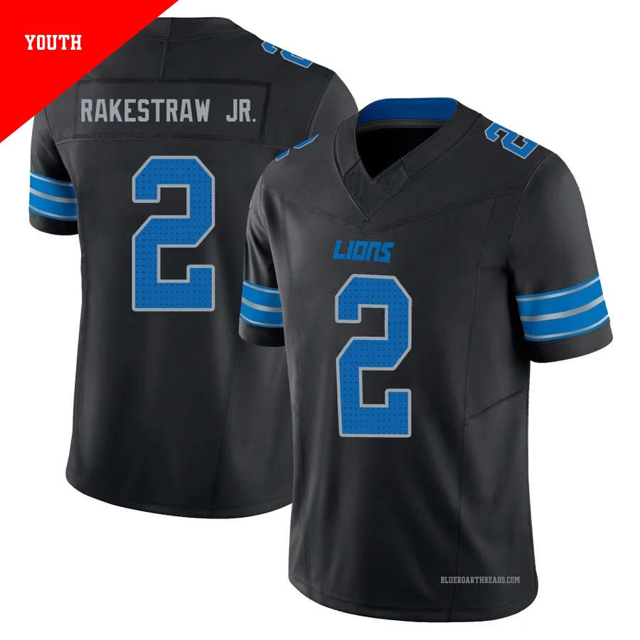 Youth Ennis Rakestraw Jr. ＃2 Detroit Lions Black Limited Alternate Vapor F.U.S.E. 2nd Jersey