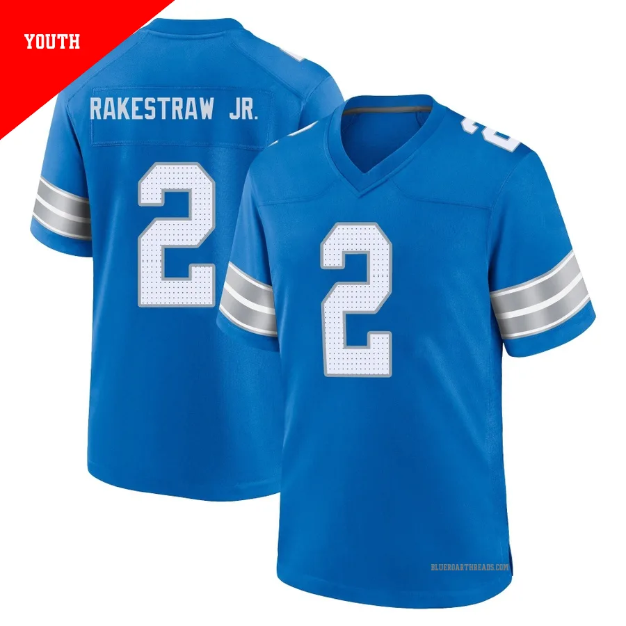Youth Ennis Rakestraw Jr. ＃2 Detroit Lions Blue Game 2nd Jersey