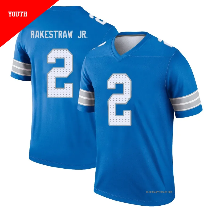 Youth Ennis Rakestraw Jr. ＃2 Detroit Lions Blue Legend 2nd Jersey