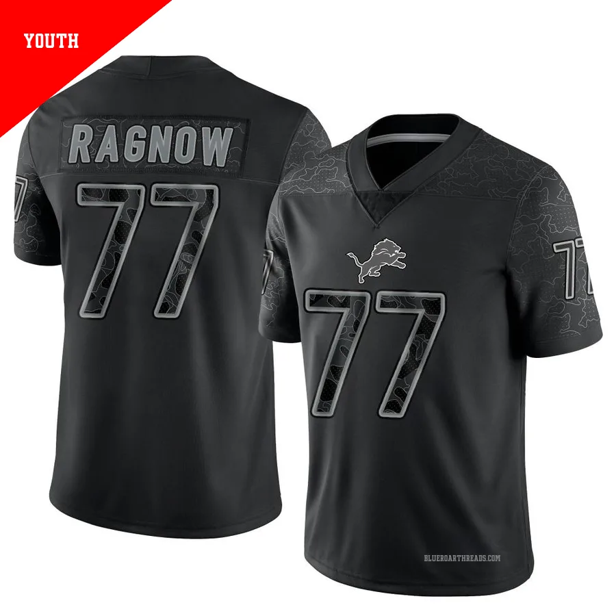 Youth Frank Ragnow ＃77 Detroit Lions Black Limited Reflective Jersey
