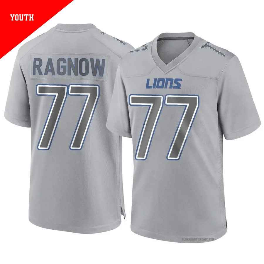 Youth Frank Ragnow ＃77 Detroit Lions Gray Game Atmosphere Fashion Jersey