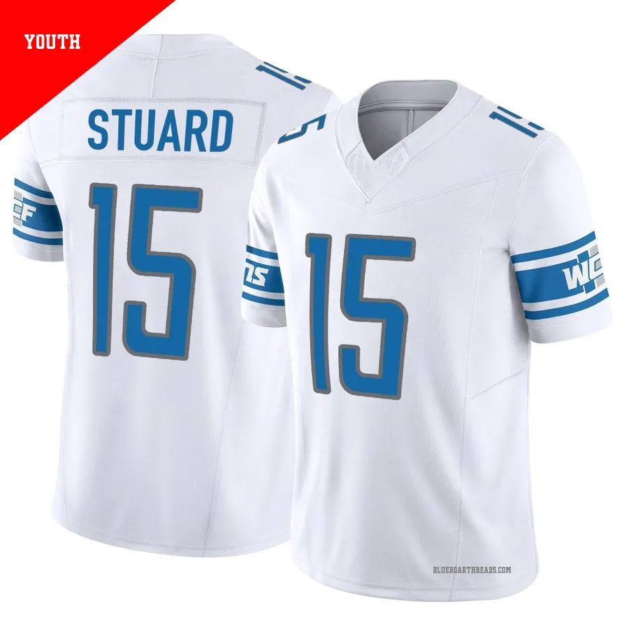 Youth Grant Stuard ＃15 Detroit Lions White Limited Vapor F.U.S.E. Jersey