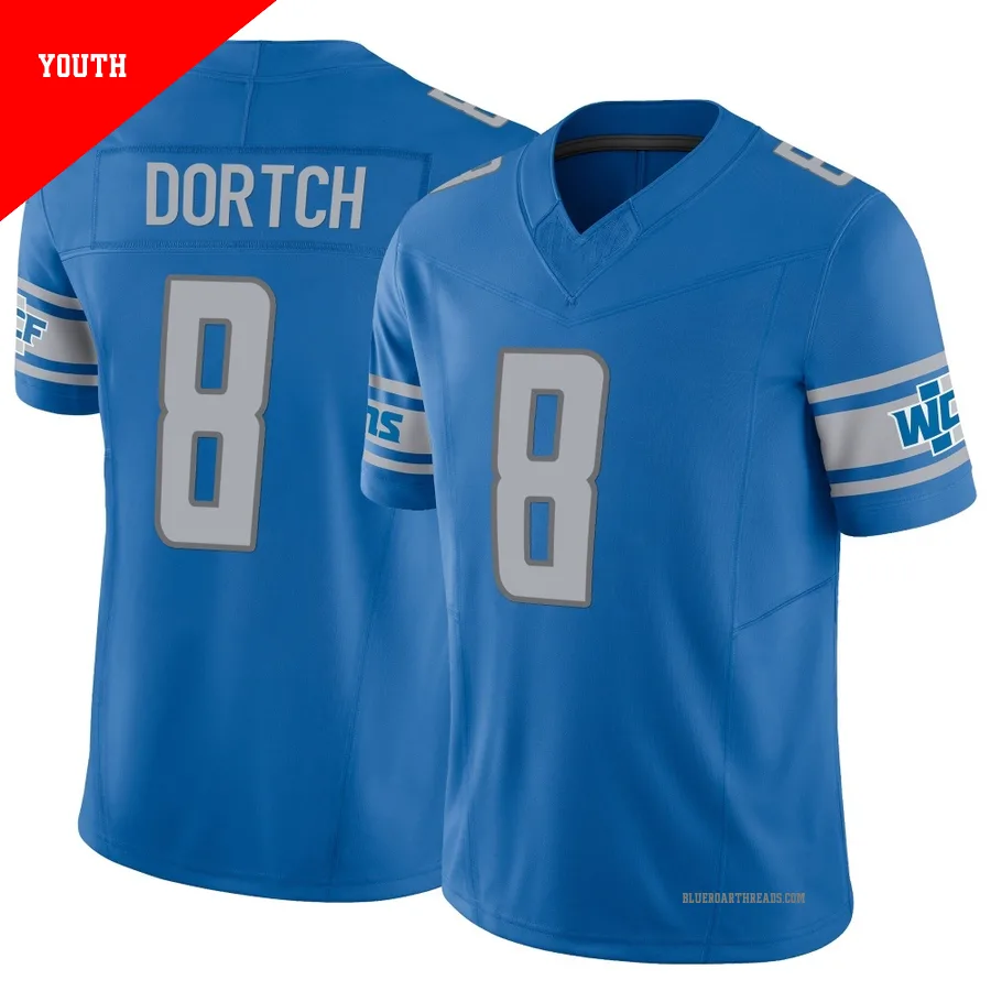 Youth Greg Dortch ＃8 Detroit Lions Blue Limited Vapor F.U.S.E. Jersey