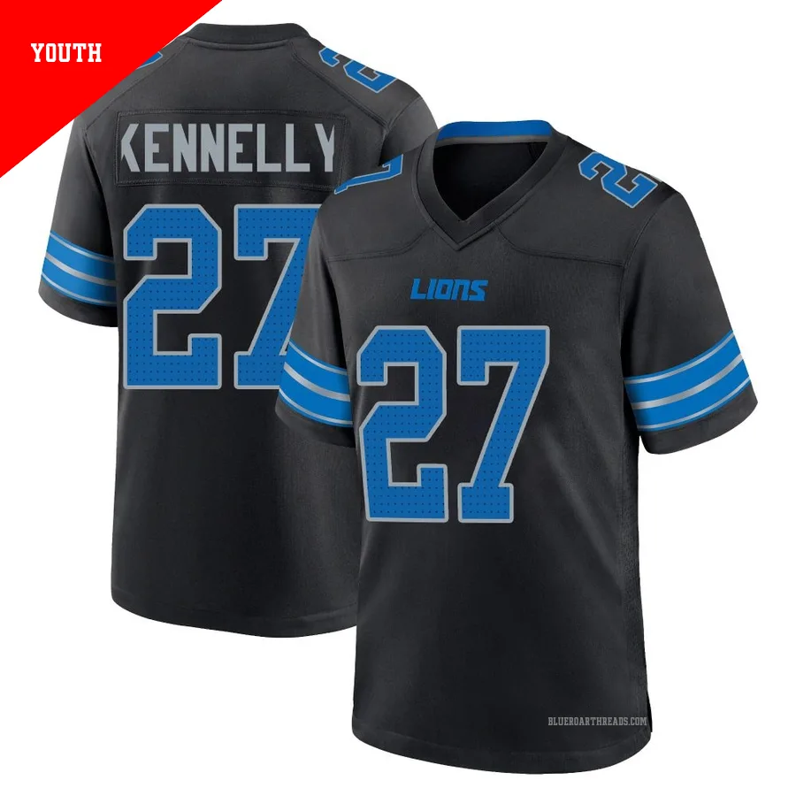 Youth Ian Kennelly ＃27 Detroit Lions Black Game Alternate 2nd Jersey
