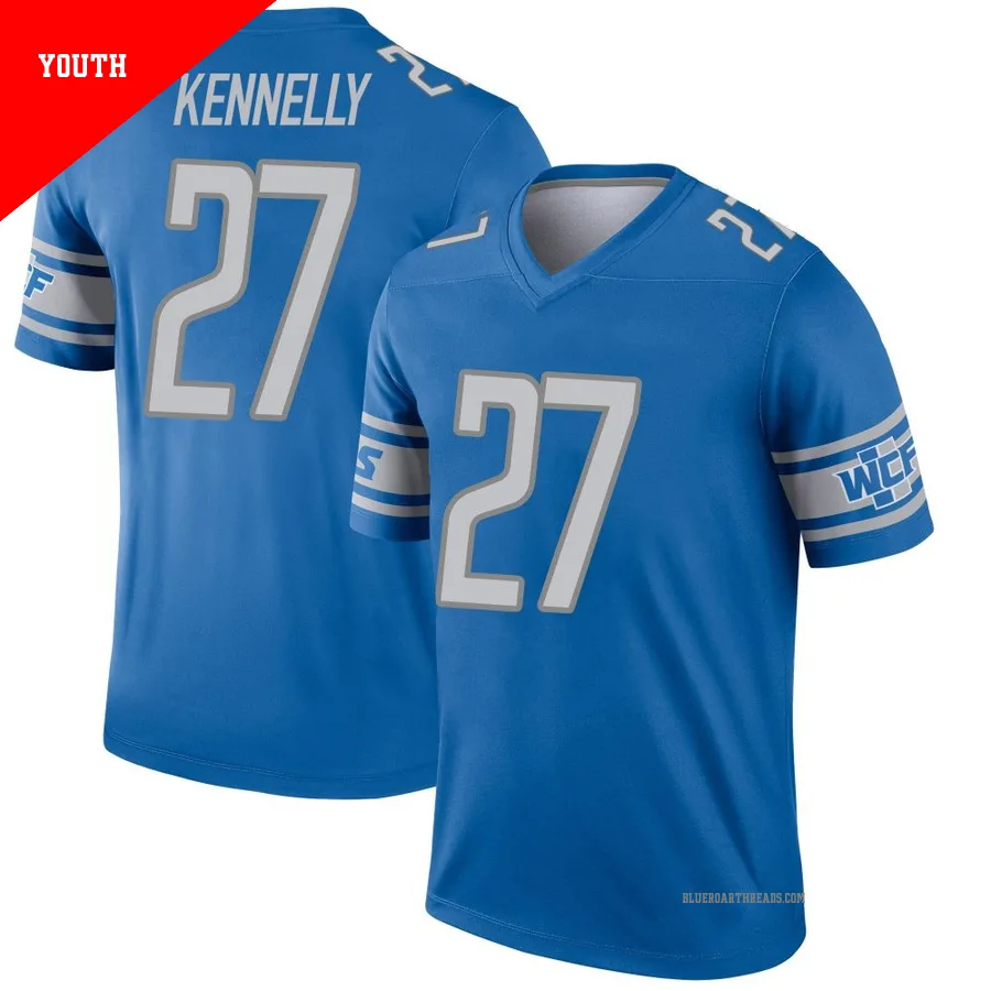 Youth Ian Kennelly ＃27 Detroit Lions Blue Legend Jersey