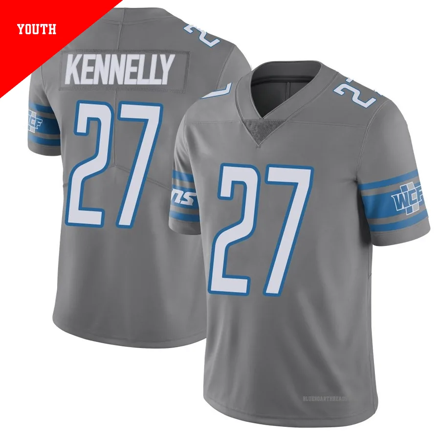 Youth Ian Kennelly ＃27 Detroit Lions Limited Color Rush Steel Vapor Untouchable Jersey