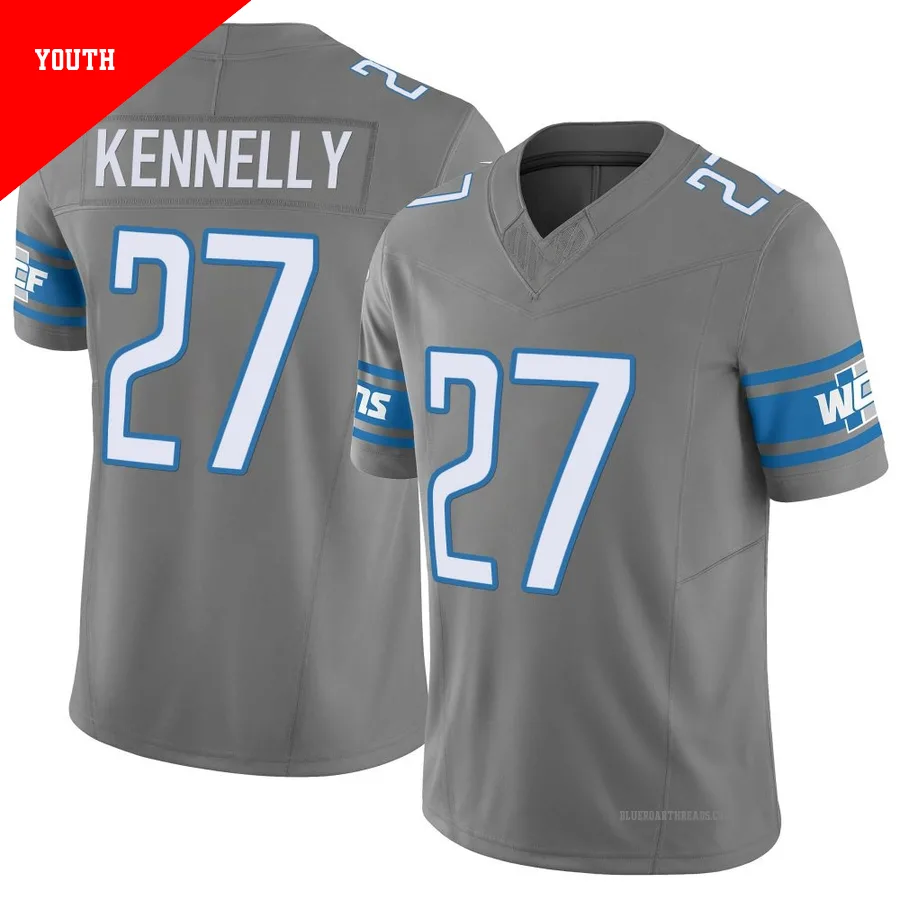 Youth Ian Kennelly ＃27 Detroit Lions Limited Silver Vapor F.U.S.E. Jersey