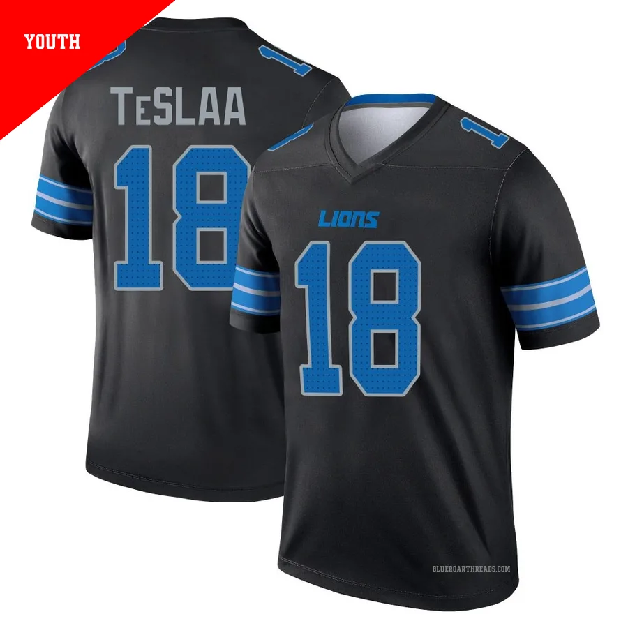 Youth Isaac TeSlaa ＃18 Detroit Lions Black Legend Jersey