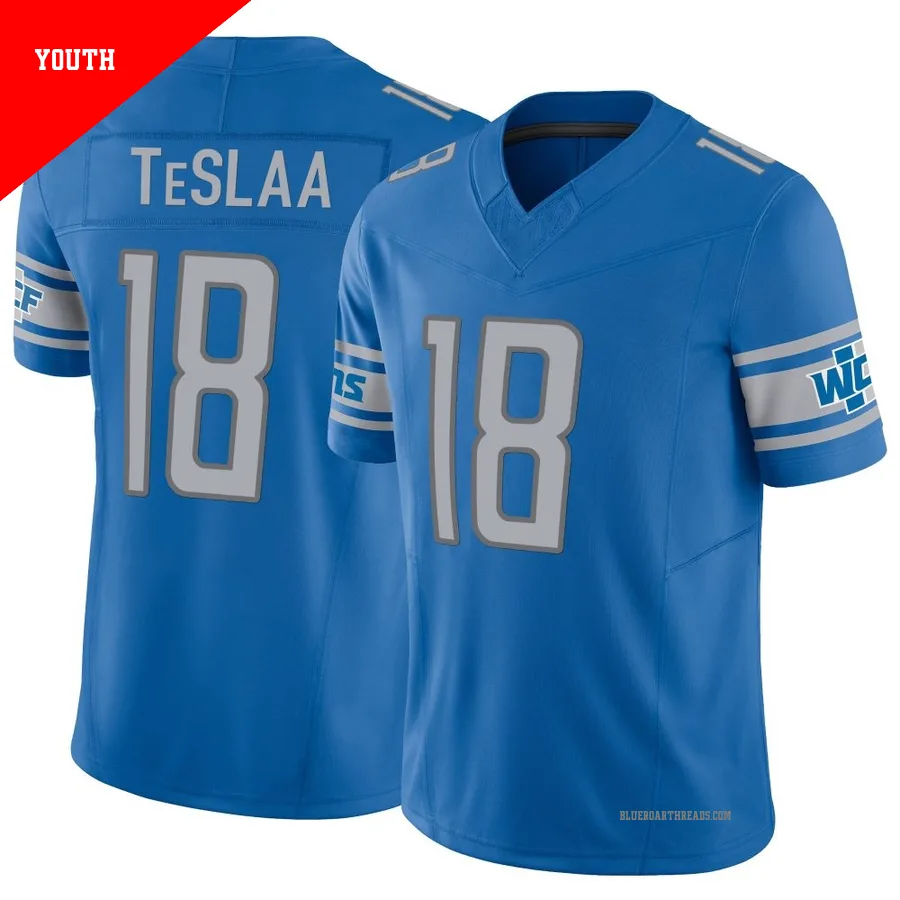 Youth Isaac TeSlaa ＃18 Detroit Lions Blue Limited Vapor F.U.S.E. Jersey