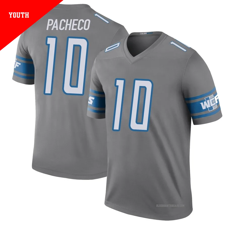 Youth Isiah Pacheco ＃10 Detroit Lions Legend Color Rush Steel Jersey