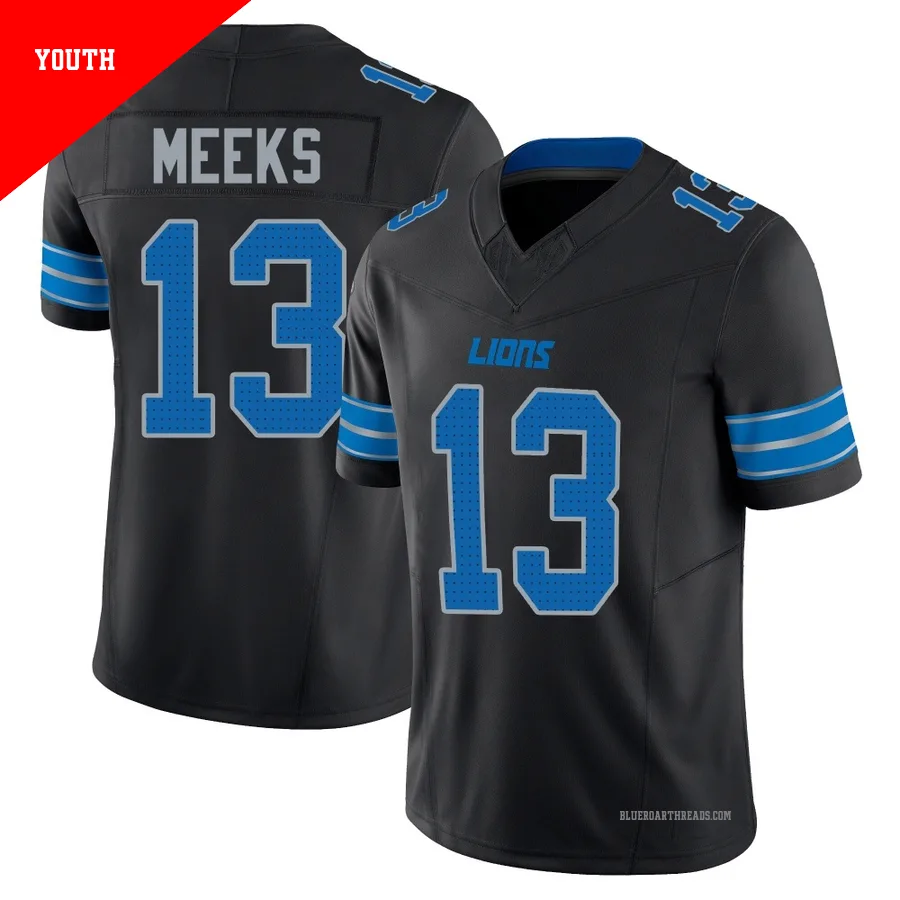Youth Jackson Meeks ＃13 Detroit Lions Black Limited Alternate Vapor F.U.S.E. 2nd Jersey