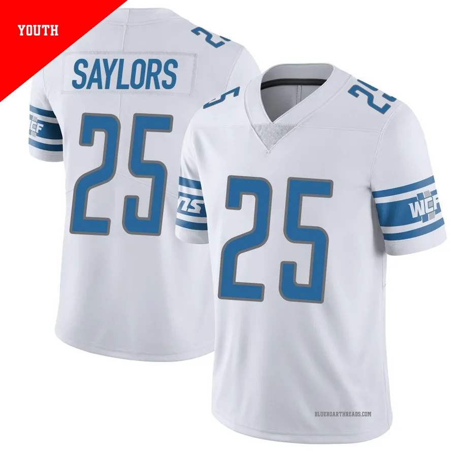 Youth Jacob Saylors ＃25 Detroit Lions White Limited Vapor Untouchable Jersey