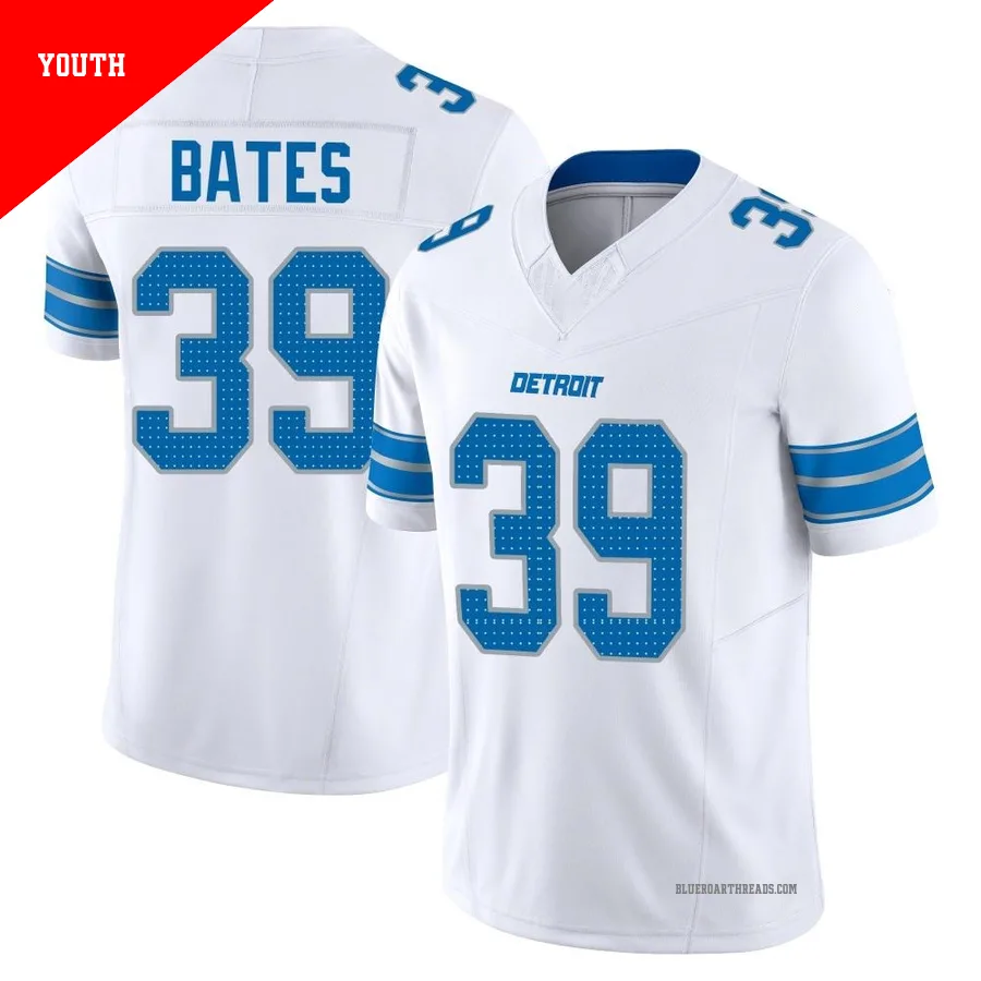 Youth Jake Bates ＃39 Detroit Lions White Limited Vapor F.U.S.E. 2nd Jersey