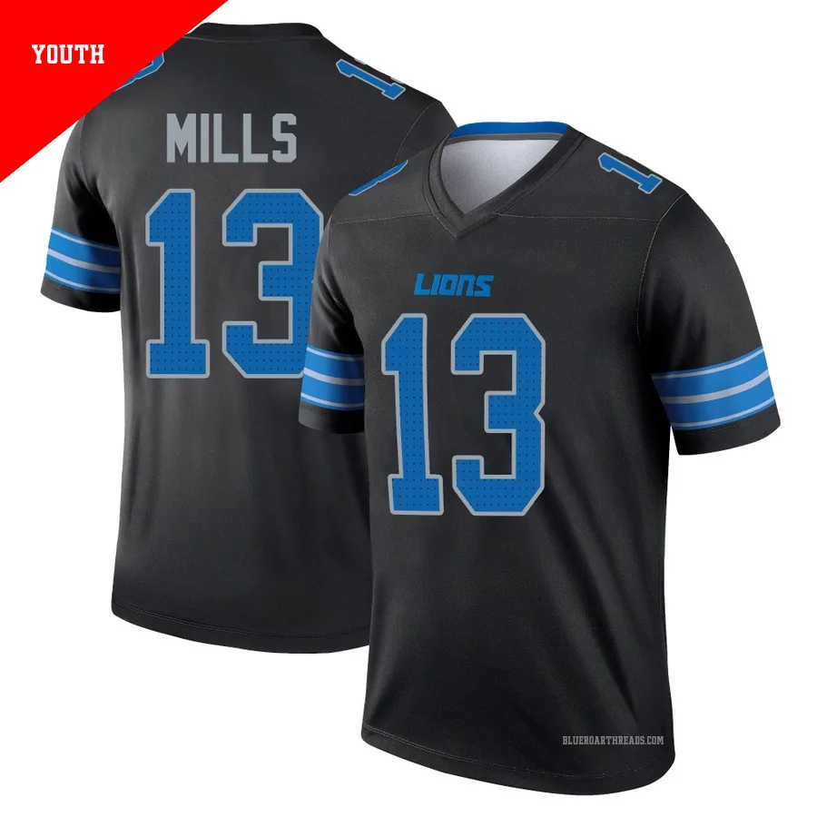 Youth Jalen Mills ＃13 Detroit Lions Black Legend Jersey