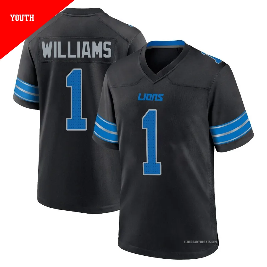 Youth Jameson Williams ＃1 Detroit Lions Black Game Alternate 2nd Jersey