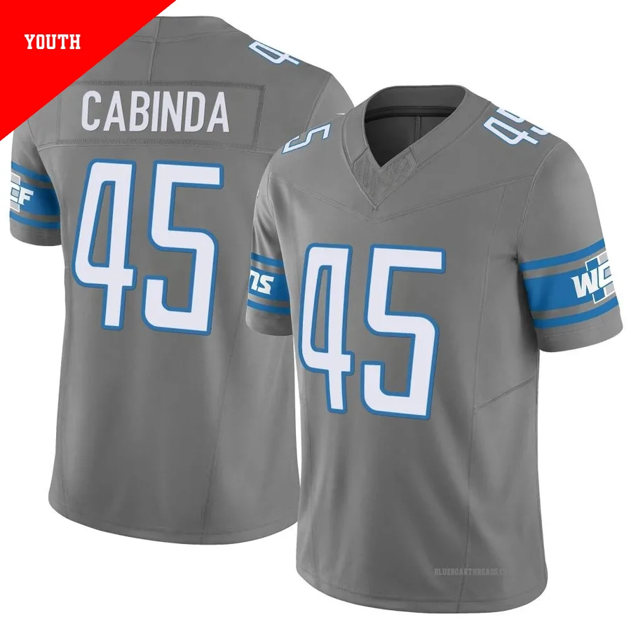 Youth Jason Cabinda ＃45 Detroit Lions Limited Silver Vapor F.U.S.E. Jersey