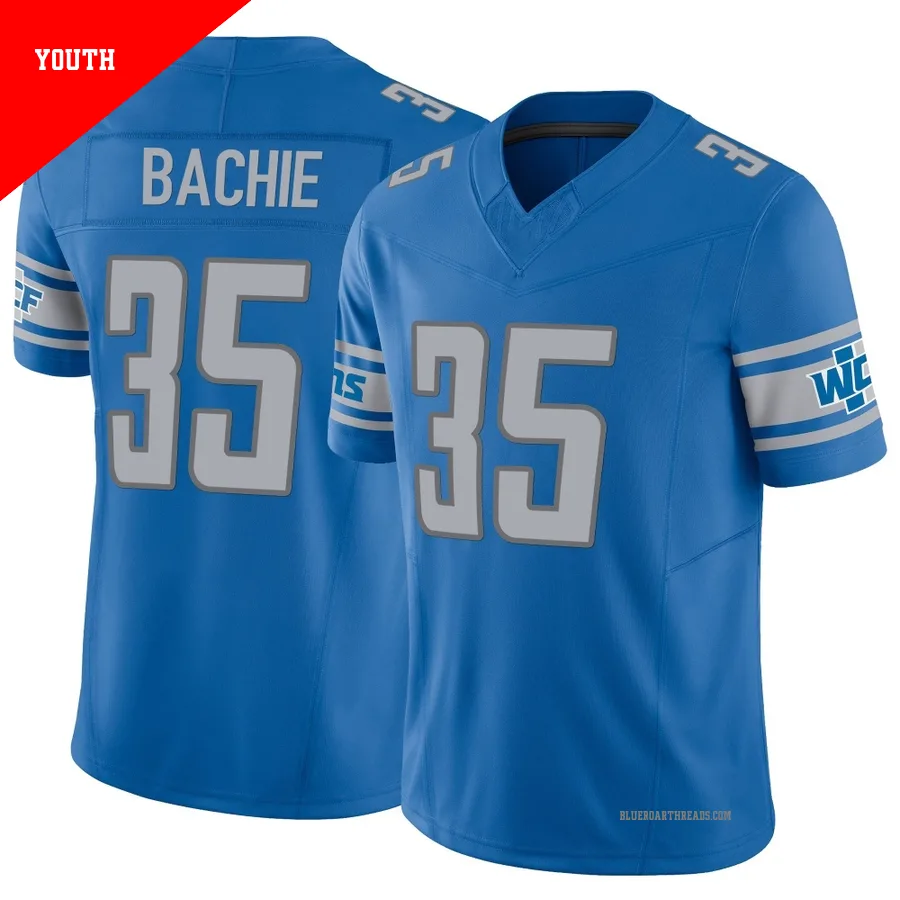 Youth Joe Bachie ＃35 Detroit Lions Blue Limited Vapor F.U.S.E. Jersey