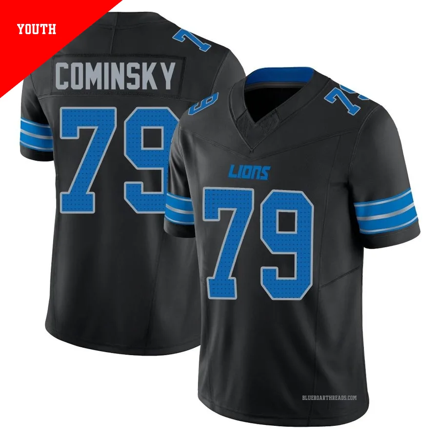 Youth John Cominsky ＃79 Detroit Lions Black Limited Alternate Vapor F.U.S.E. 2nd Jersey