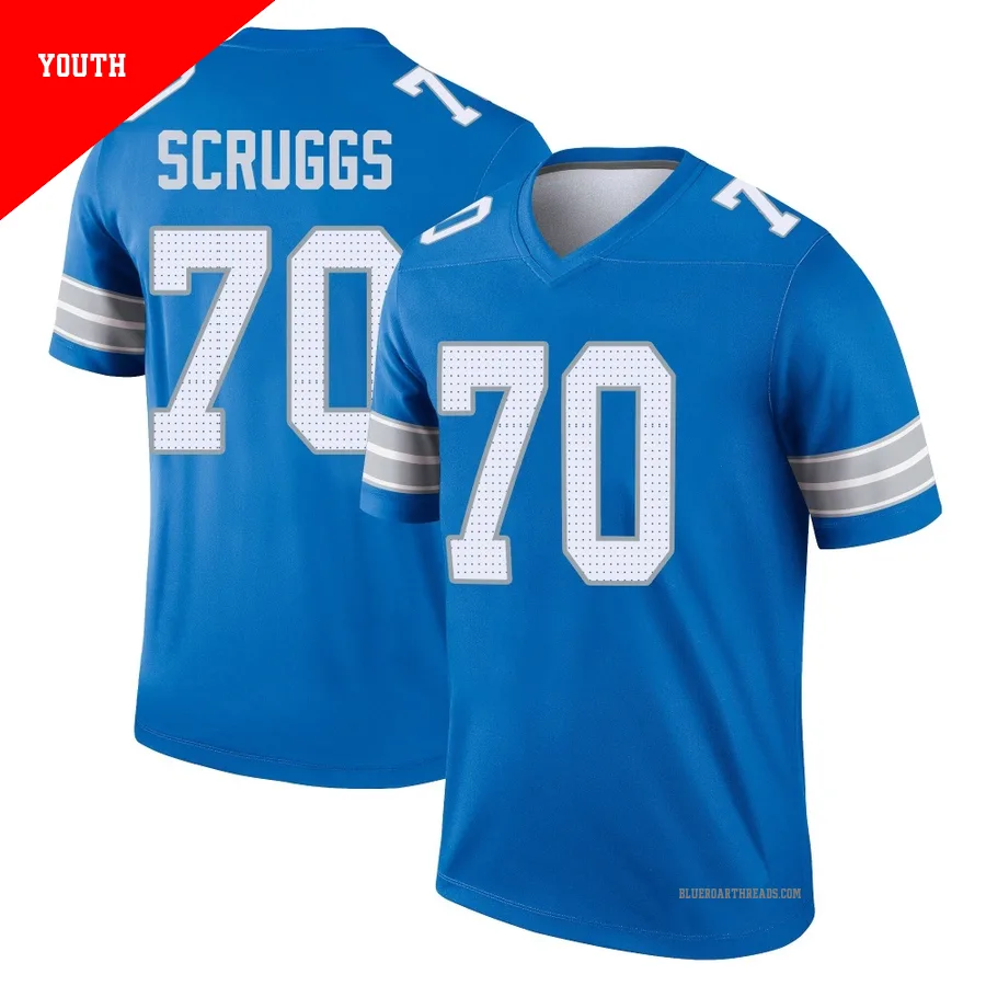 Youth Juice Scruggs ＃70 Detroit Lions Blue Legend 2nd Jersey