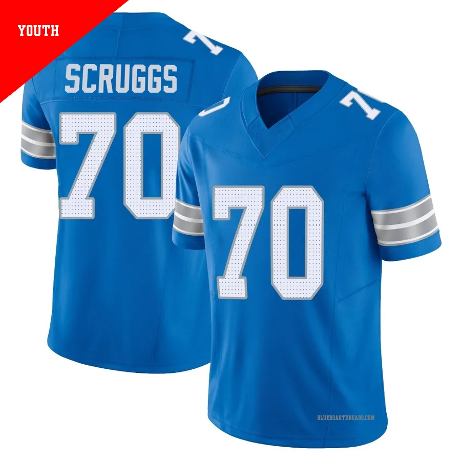 Youth Juice Scruggs ＃70 Detroit Lions Blue Limited Vapor F.U.S.E. 2nd Jersey