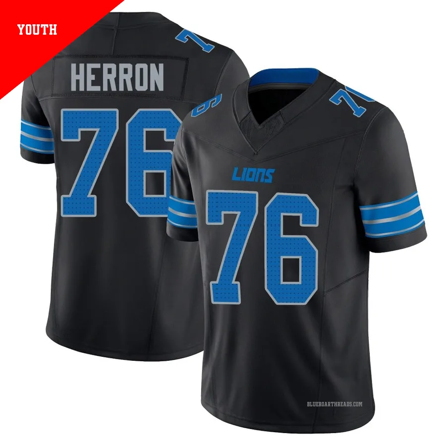 Youth Justin Herron ＃76 Detroit Lions Black Limited Alternate Vapor F.U.S.E. 2nd Jersey