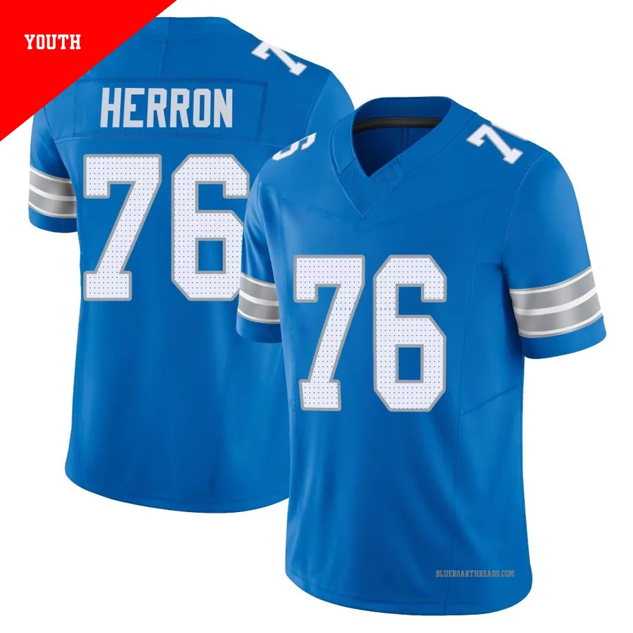 Youth Justin Herron ＃76 Detroit Lions Blue Limited Vapor F.U.S.E. 2nd Jersey