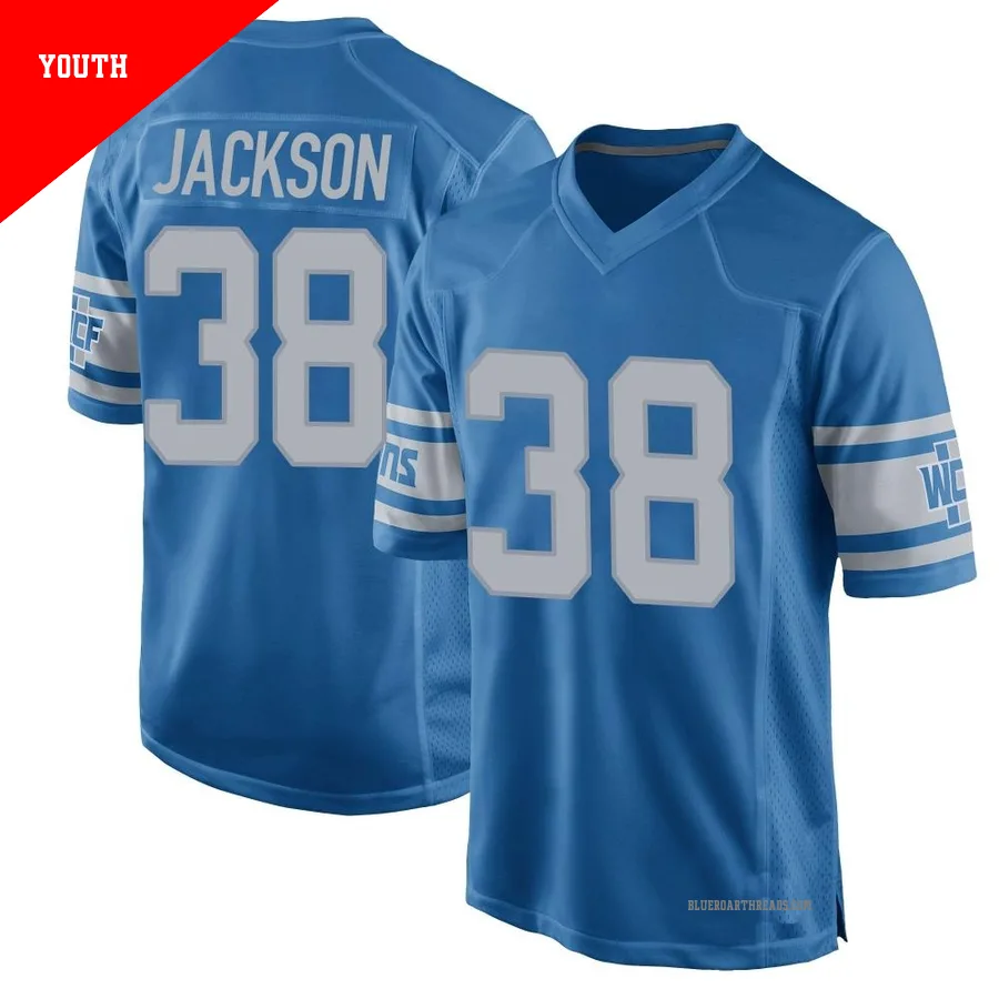 Youth Justin Jackson ＃38 Detroit Lions Blue Game Throwback Vapor Untouchable Jersey