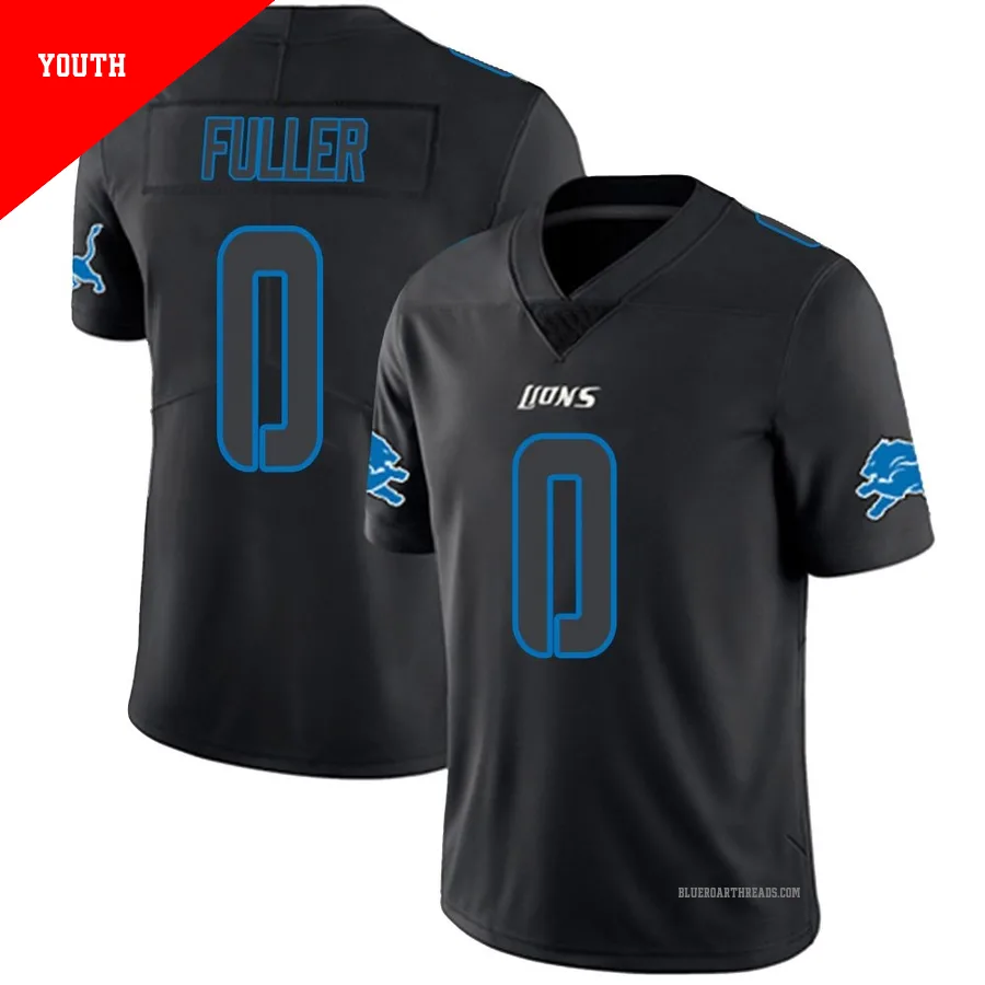 Youth Kendall Fuller ＃0 Detroit Lions Black Impact Limited Jersey