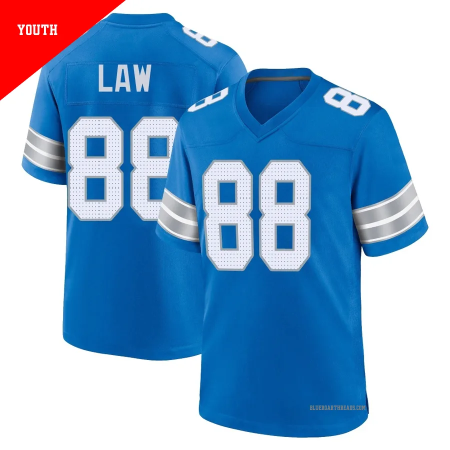 Youth Kendrick Law ＃88 Detroit Lions Blue Game 2nd Jersey