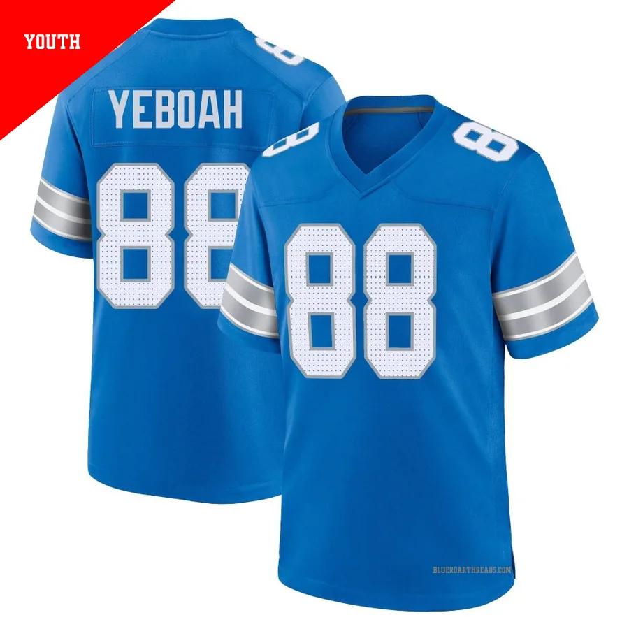 Youth Kenny Yeboah ＃88 Detroit Lions Blue Game 2nd Jersey