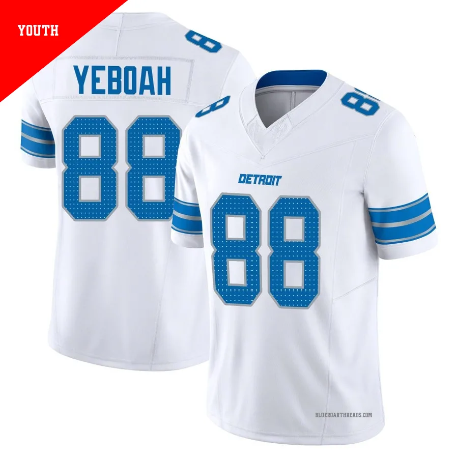 Youth Kenny Yeboah ＃88 Detroit Lions White Limited Vapor F.U.S.E. 2nd Jersey