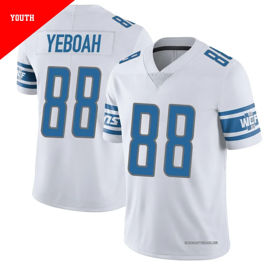 Youth Kenny Yeboah ＃88 Detroit Lions White Limited Vapor Untouchable Jersey