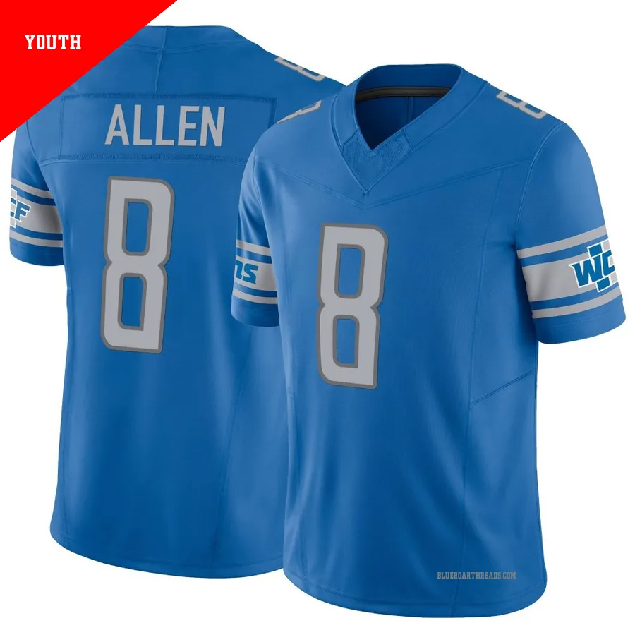 Youth Kyle Allen ＃8 Detroit Lions Blue Limited Vapor F.U.S.E. Jersey