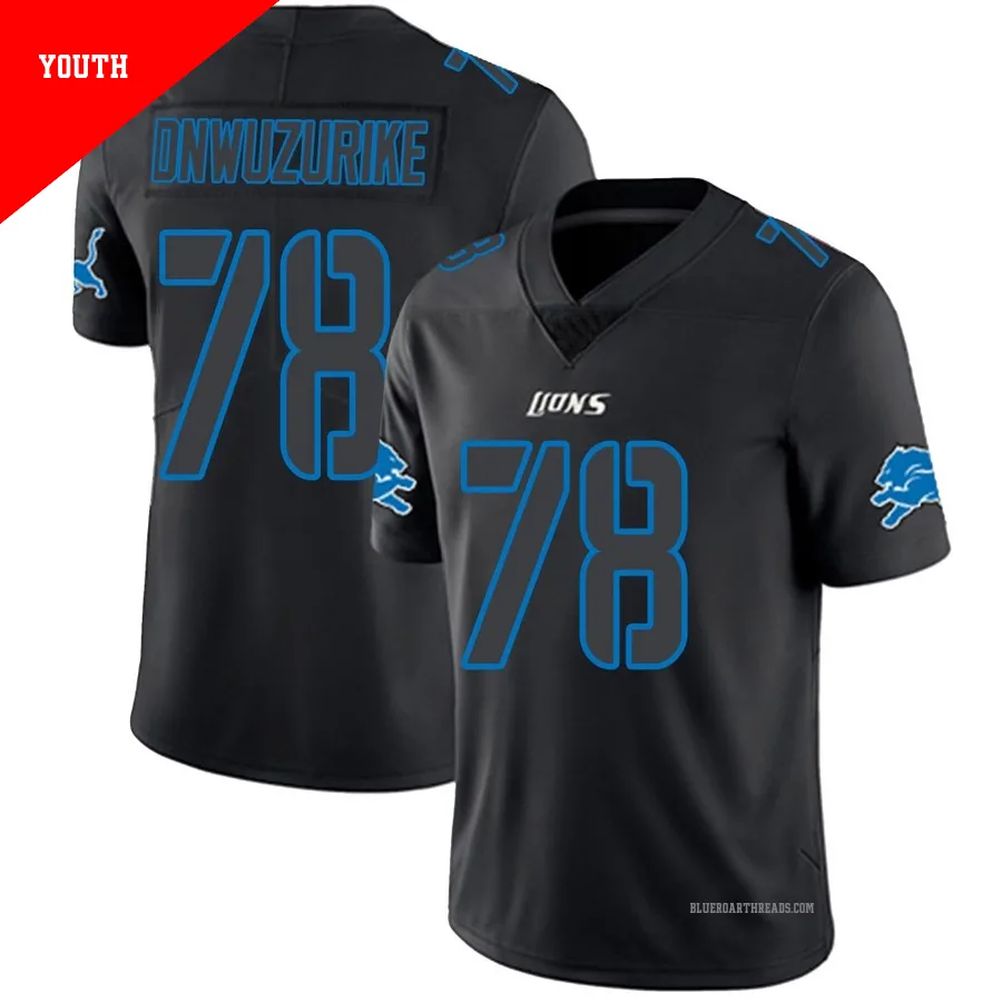 Youth Levi Onwuzurike ＃78 Detroit Lions Black Impact Limited Jersey